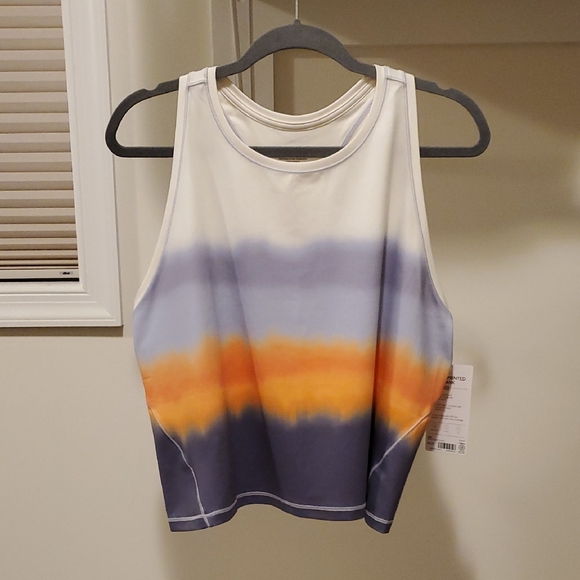 New Women's Athleta Shanti Printed Crop Tank Sz XL 1X 2X P2P 20" - Picture 1 of 7